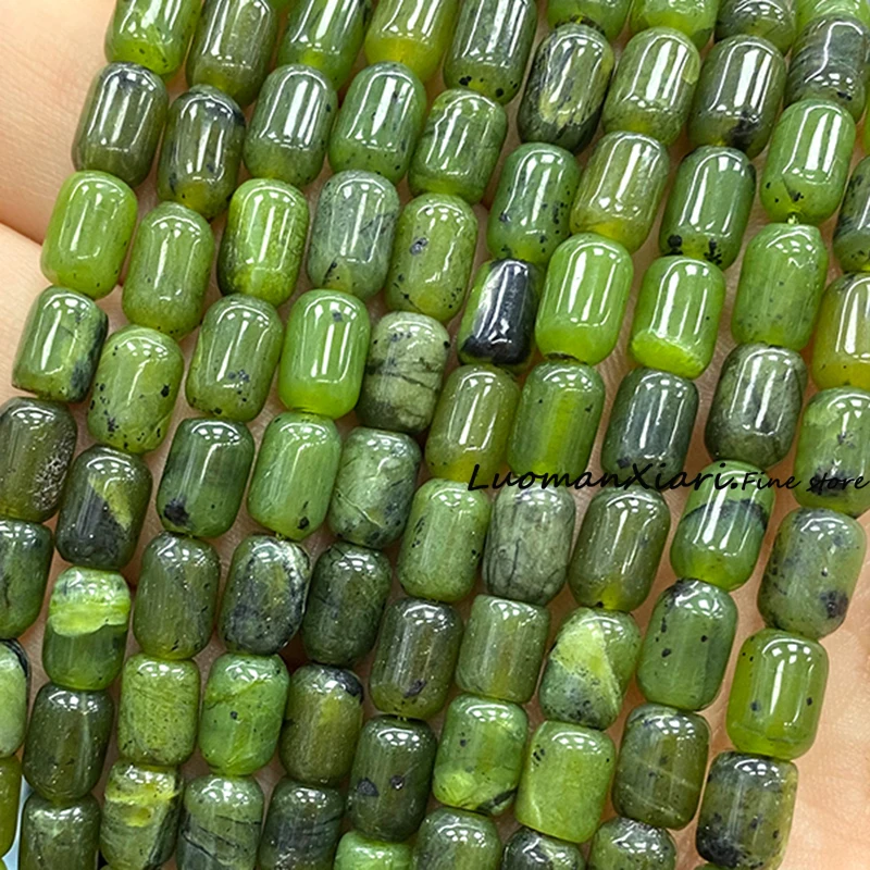 6x9 мм цилиндр канадский зеленый нефрит яшма натуральный камень свободные