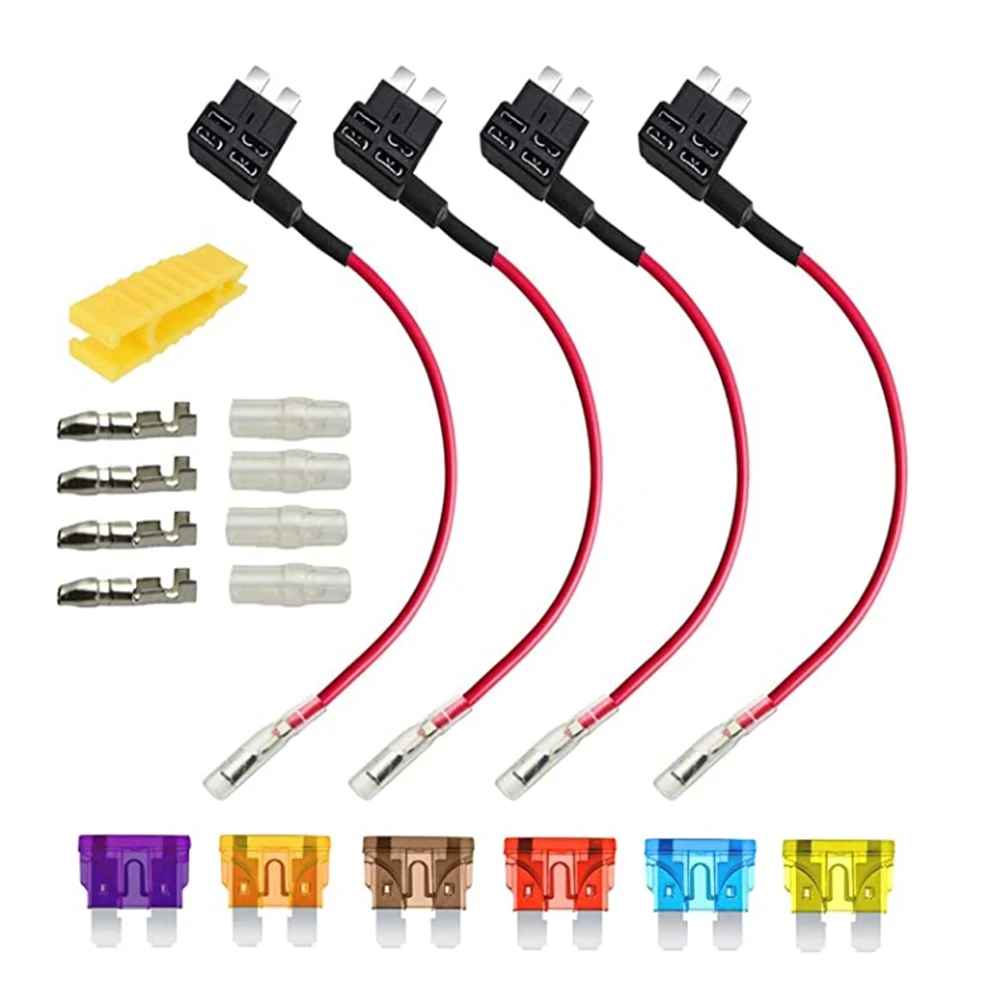 

Стандартный переходник предохранителя 12-24 В, Миниатюрный держатель предохранителя с обратным лезвием ACS с жгутом проводов