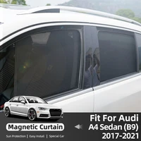 magnetic car side window sunshade for audi a4 b9 sedan 2017 2022 interior mesh cover front rear custom accessory sun visor