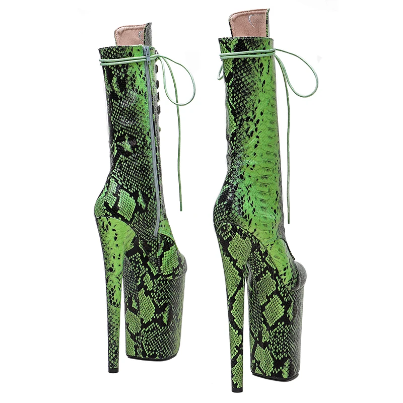 Leecabe  23CM/9inches Snake  Pole dance shoes High Heels Pole Dance boot