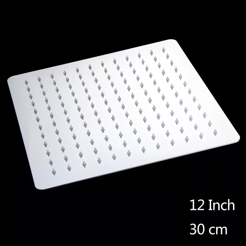 

Shower Head 12 Inches Wall-mounted Rain Shower Chrome Stainless Steel Shower Square Shower Faucet 30*30CM