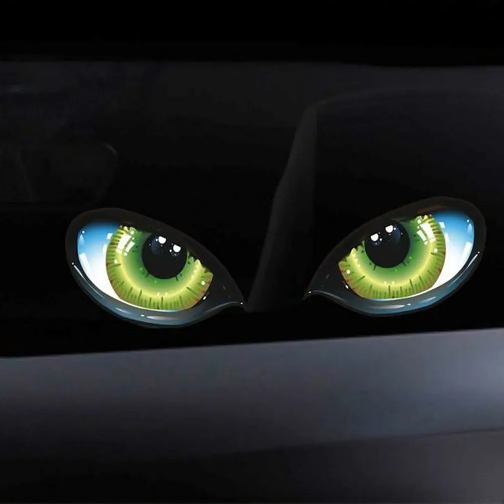 

Design 3D Stereo Reflective Cat Eyes Pattern Car Sticker Car Side Fender Eye Stickers Adhesive Rearview Mirror Decal