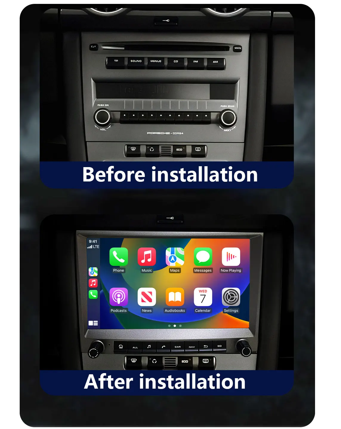 Фото Автомобильная навигационная система CHSTEK Carplay для Porsche 911 997 Cayman Boxster 987 2005-2013 с 4G GPS, Wi-Fi, видео и DSP-стерео (обновленные модели) №2