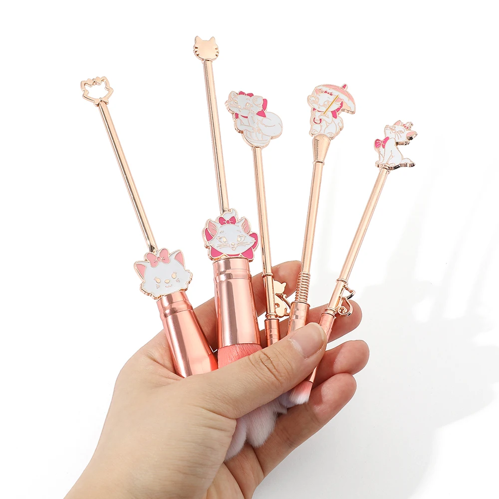 Фото Набор кистей для макияжа Disney Marie Cat, аниме Мэри Кот, тени для век, кисти для макияжа, красота, профессиональные инструменты для подводки глаз для девочек №5