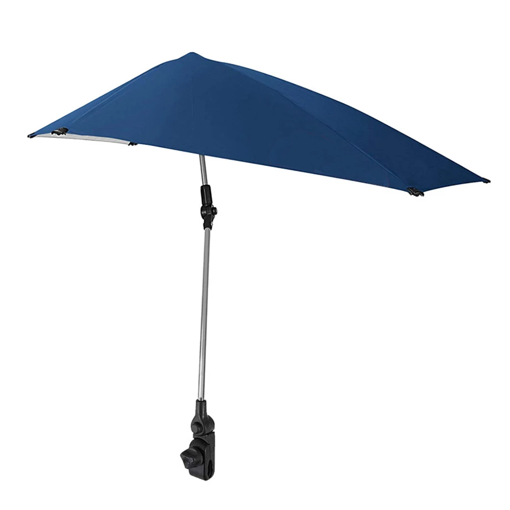 

1pc Umbrella 120 * 100cm UPF 50+ Beach Fishing Clamp-On Umbrella Sunshade Protection Shelter Canopy Blue Outdoor Tools