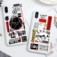 star wars logo darth vader stormtrooper phone case for iphone 13 12 11 pro max mini xs 8 7 6 6s plus x se 2020 xr candy white