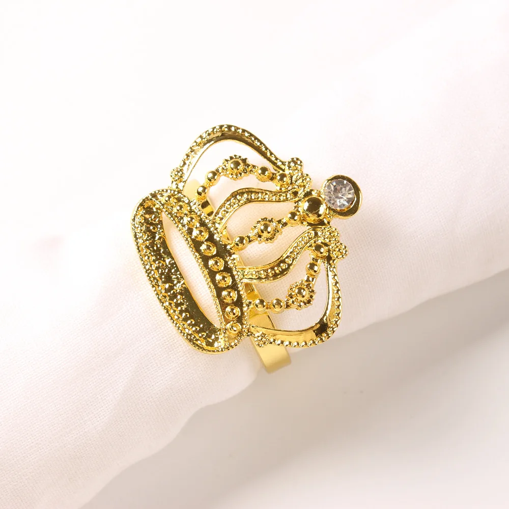 12 шт. кольца для салфеток в форме короны золотые держатели свадебного стола