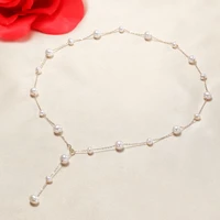 real s925 silver 7 8mm freshwater pearl necklace for women 50cm length romantic natural baroque pearl jewelry gifts