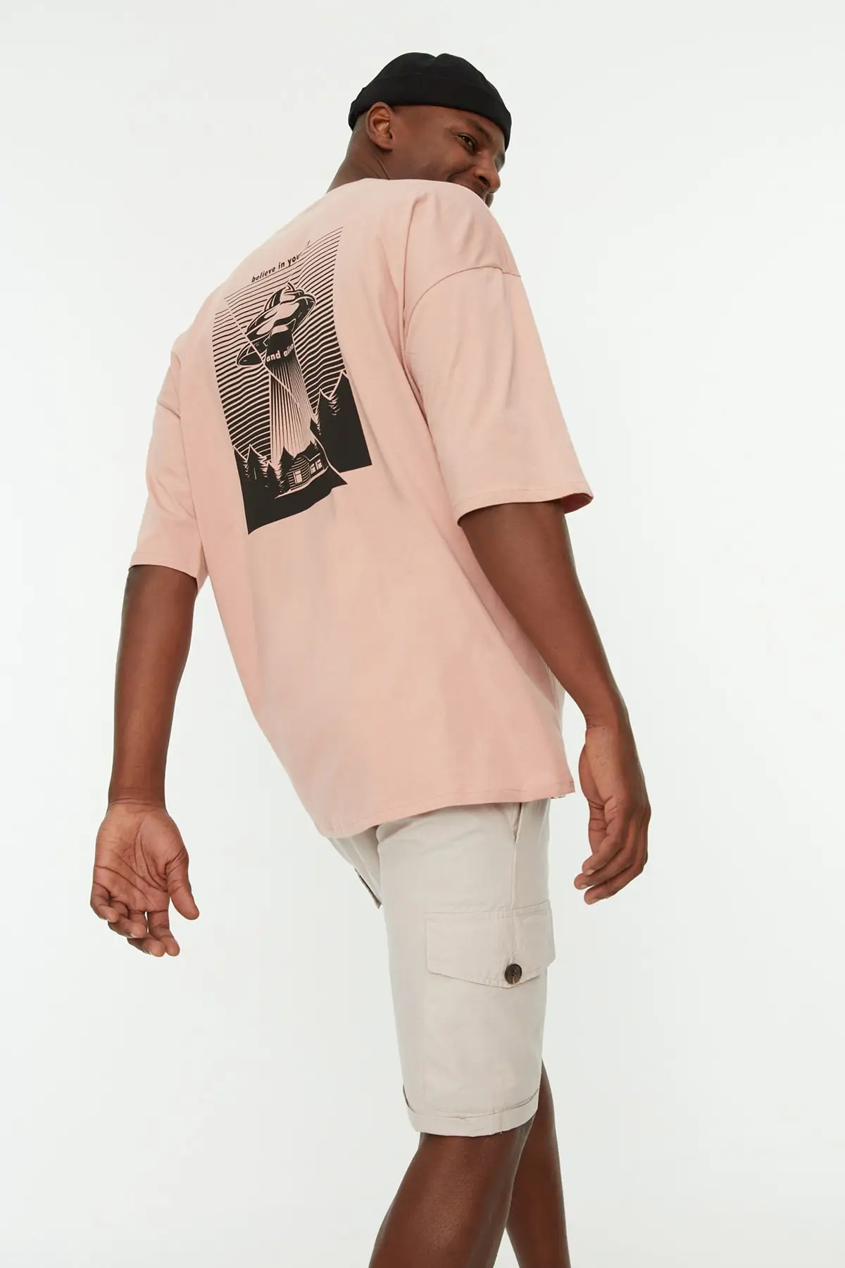 

Men's Oversize Fit Cycling Neck Short-Sleeve Printed T-Shirt TMNSS22TS0152