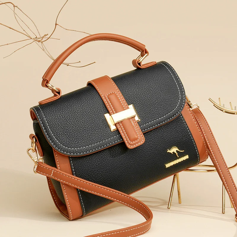 

high quality luxury brand This year's popular women's 2023 car stitching Boston bag fashion goods color matching lock catch one