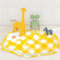 waffle pattern 1 5cm thickness polyester floor mat for tent big size nordic style kids room decoration area rug