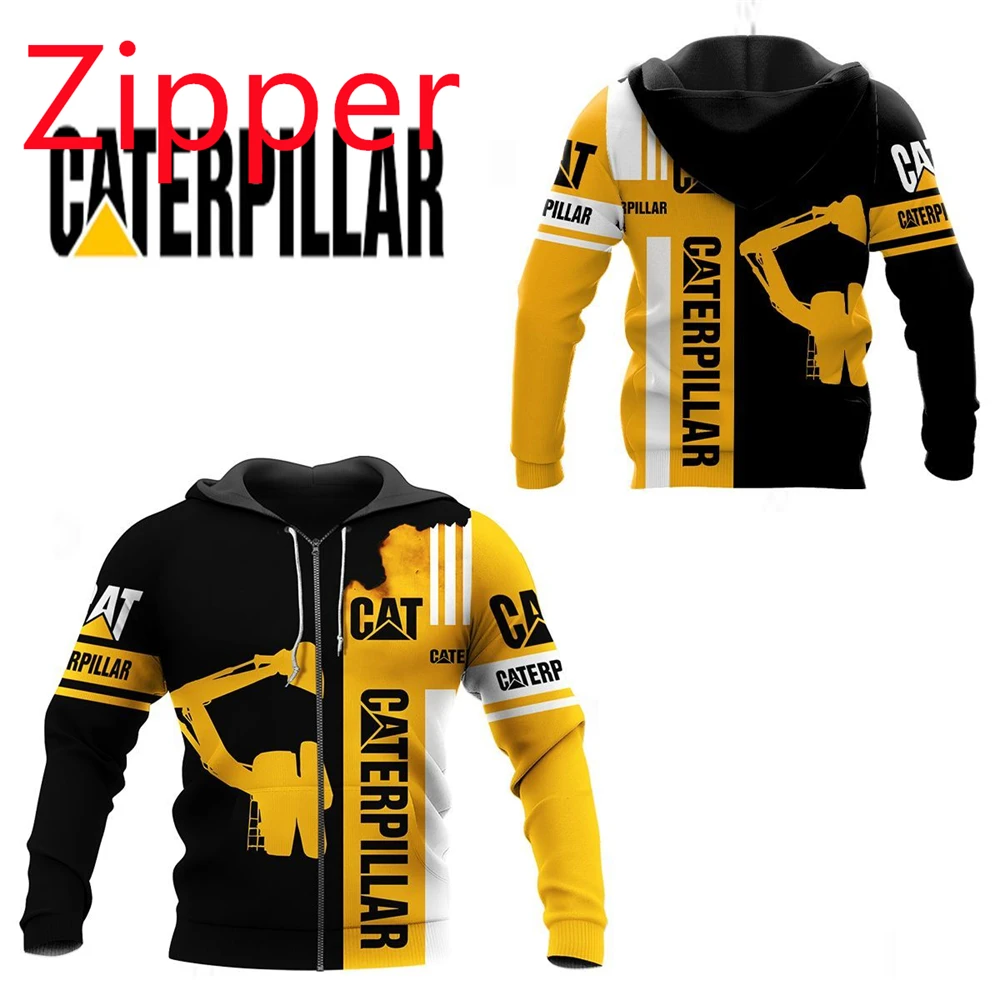 

New brand Kate excavator motorcycle jersey men's 3D printed hoodie casual sports zipper shirt Harajuku high quality racing jacke