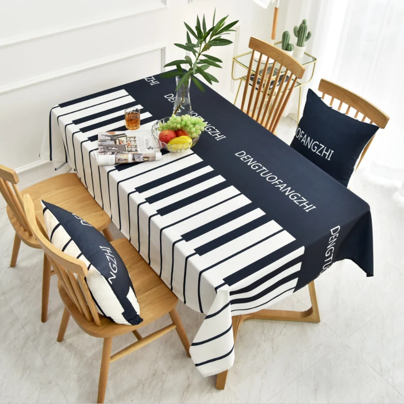 

Small Fresh Piano Pattern Tablecloth Waterproof Polyester Rectangular Tablecloth Coffee Table for Living Room Mantel Antimanchas
