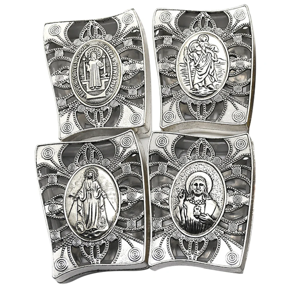 

4 Pcs Rosary Box Vintage Jewelry Box Rosary Beads Case Ring Box Women Jewelry Case Zinc Alloy Jewelry Earrings Organizer Travel
