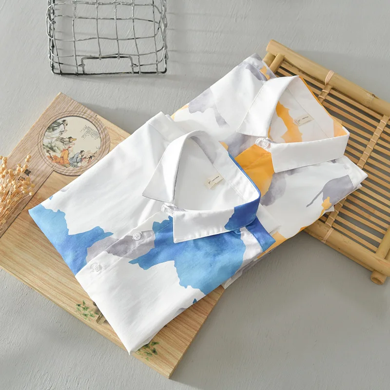 

Summer Men's Loose Long Sleeve Shirt Japanese Korea Style Cotton Oversized Comfortable Men Fashion Shirt