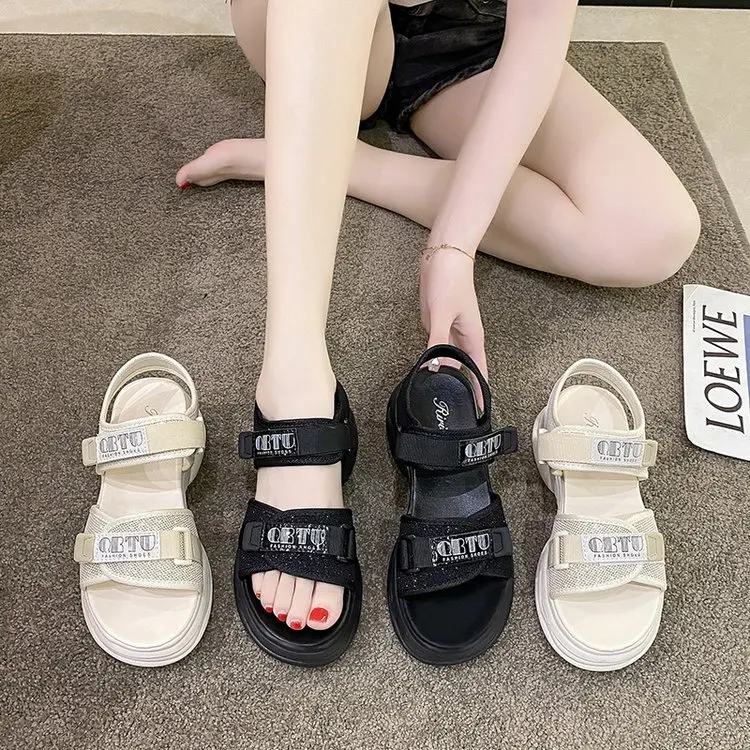 Spring 2023 new fashion casual beach shoes flat rubber casual sandals
