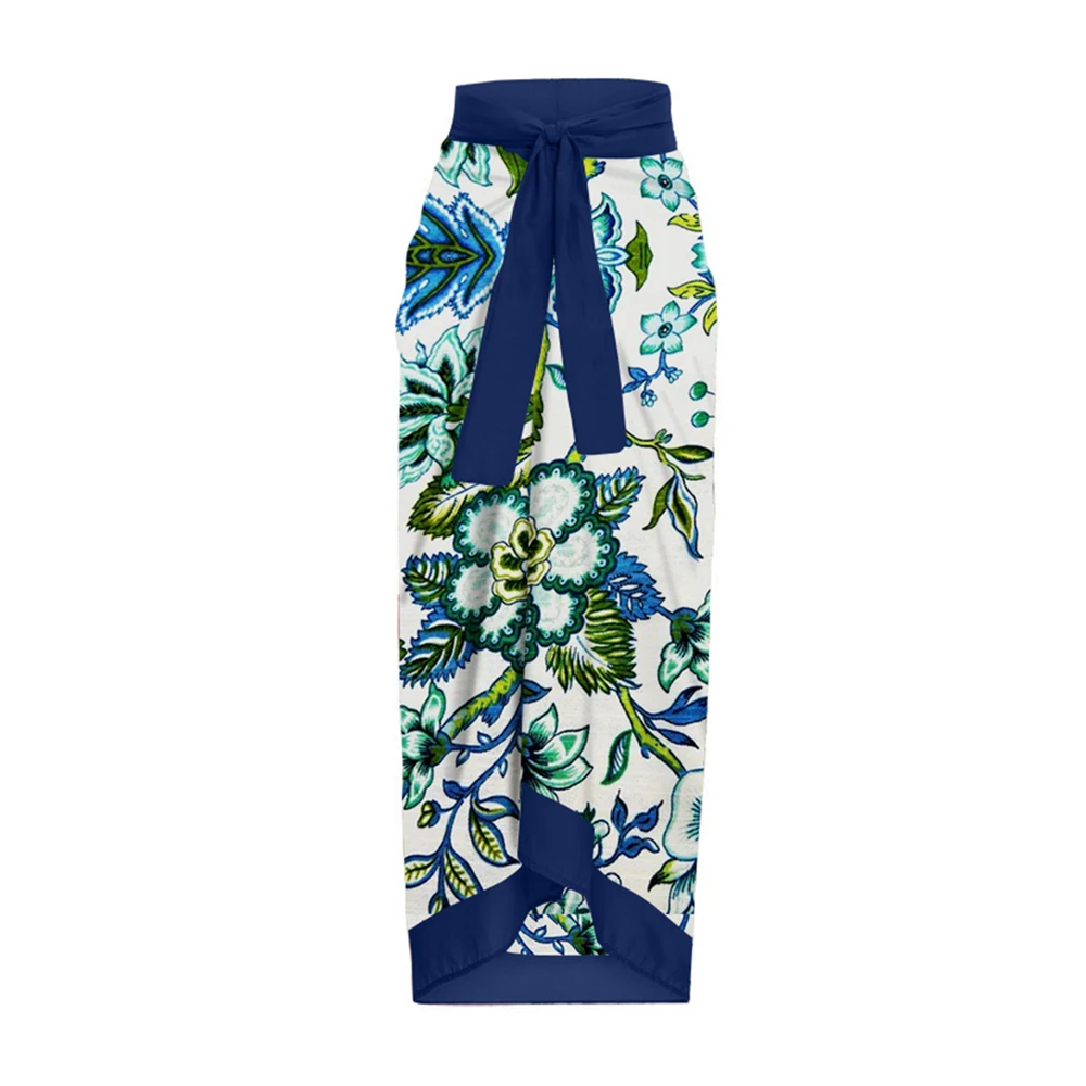 Floral Print Slender Shoulder Strap Swimsuits & Skirts Chic Lace-Up One Piece Swimwear Sexy V-Neck BIkinis Summer Beach Dress