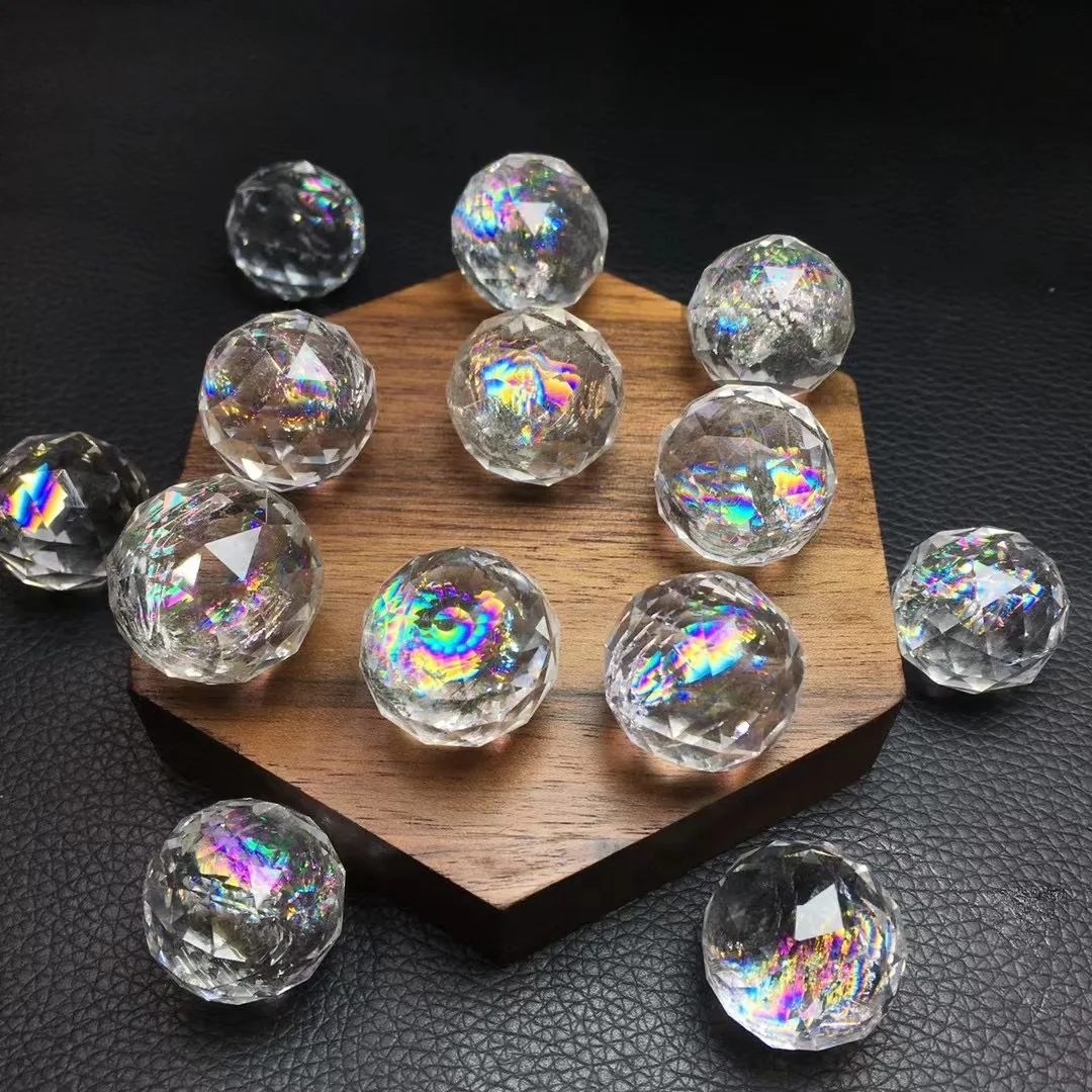 1 шт. Fengbaowu подвеска в виде натуральной радужной скалы граненый шар серебряный