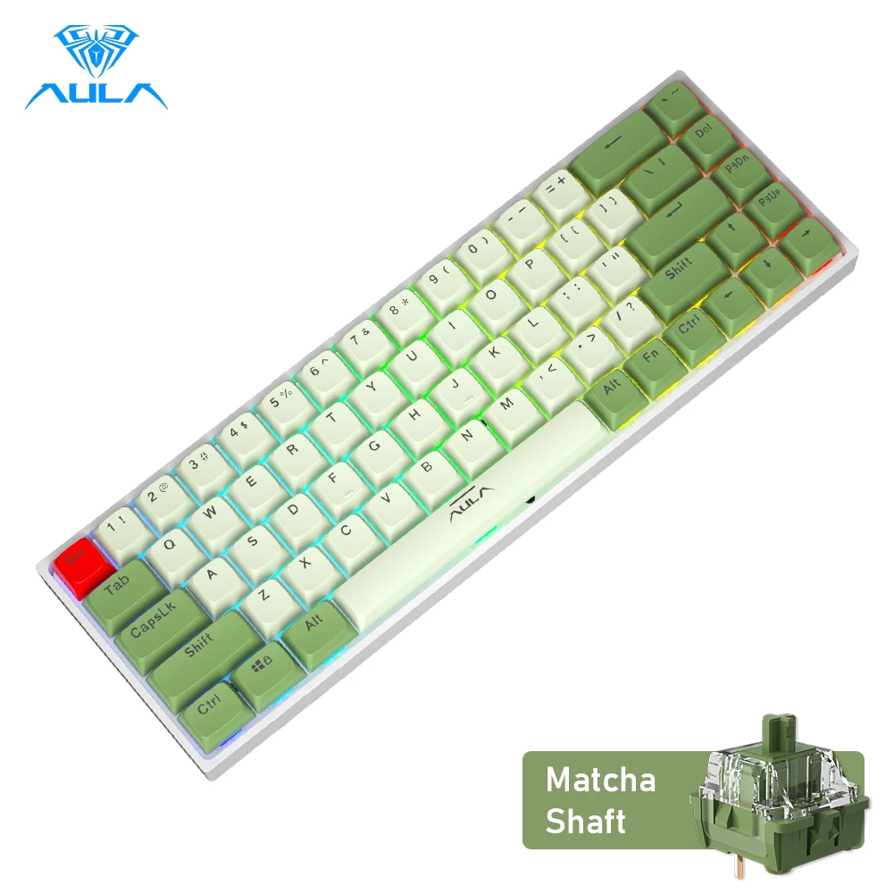 

AULA F3068 Gaming Mechanical Keyboard support Bluetooth / Type-C Keyboard Hot Swappable Keyboard for Android Windows ipad