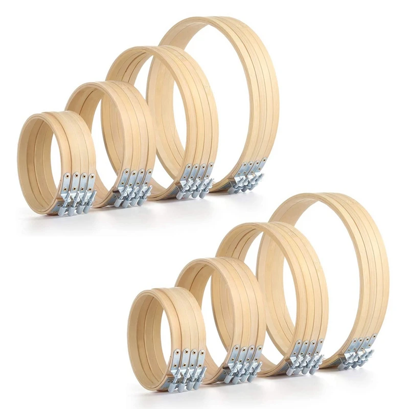 

Набор обручей для вышивания, 32 шт., 4 размера, 4 дюйма, 5,1 дюйма, 6,7 дюйма и 8 дюймов, обруч для вышивки крестиком для рукоделия, Ручное шитье