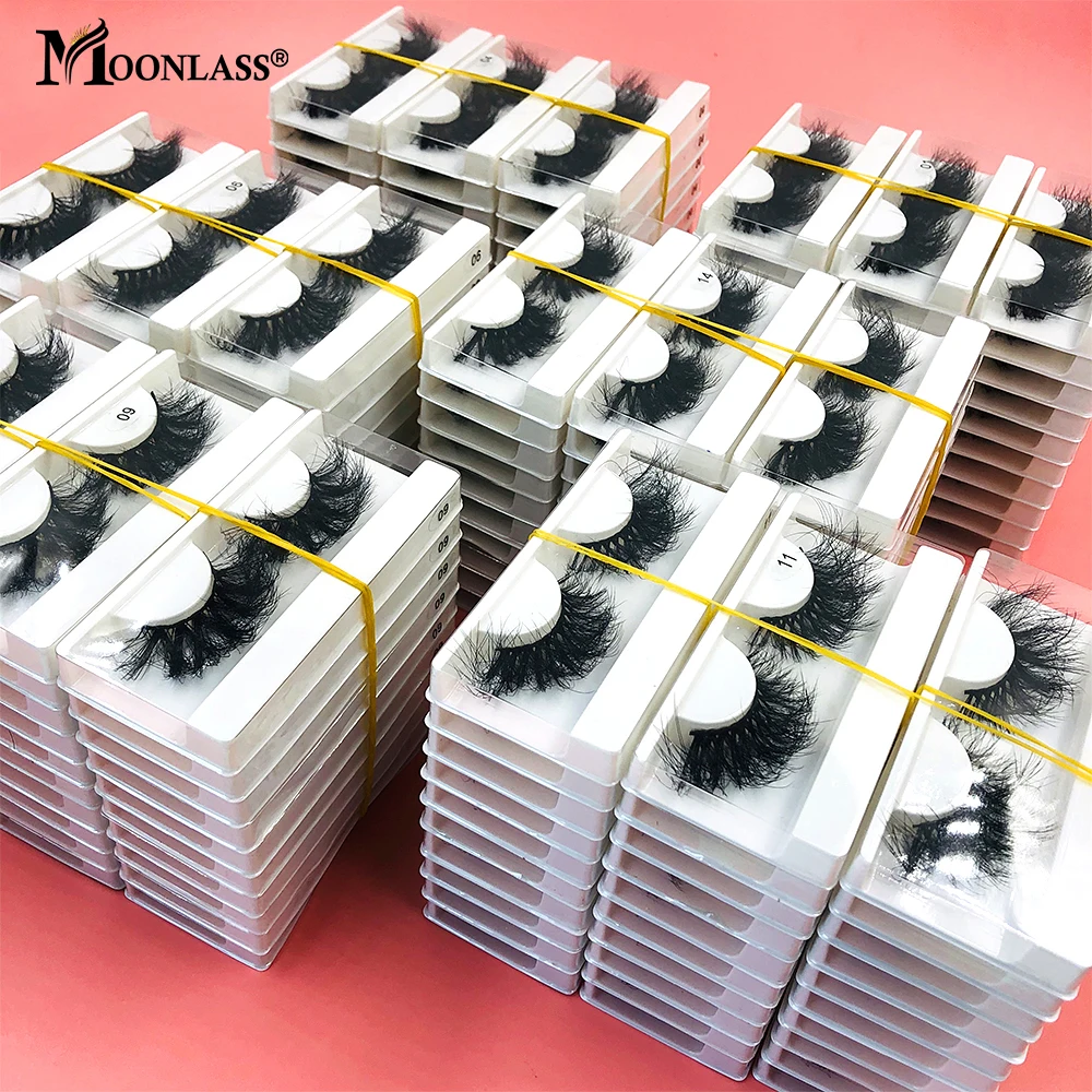 

Messy 22-25MM Mink Eyelashes Wholesale Bulk 10/20/30 Pairs Fluffy 5D 8D Mink Lashes Makeup Dramatic False Eyelashes Box Package