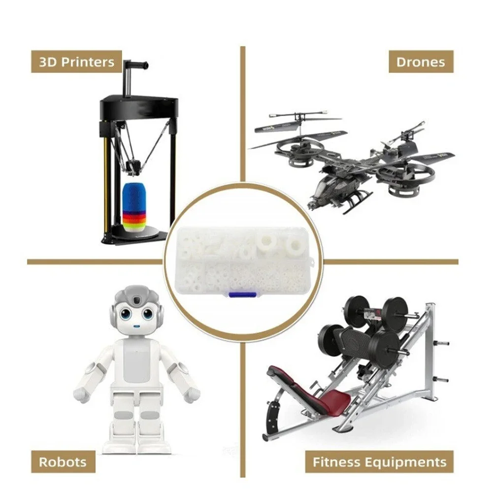 500 шт. M2 M2.5 -M3 -M4 M5 M6 M8 M10 белая пластиковая нейлоновая плоская шайба с плоской