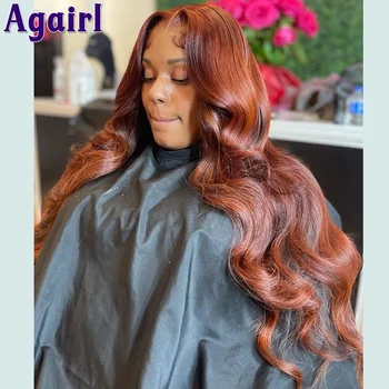 13X6 Reddish Brown Lace Frontal Body Wave Wig Brazilian Wavy 13X4 Lace Front Human Hair Wigs Transparent Lace Wigs for Women 2
