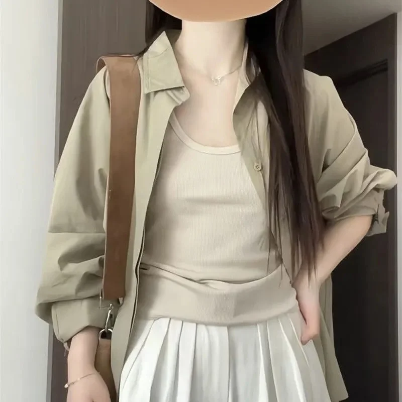 2024 женские солнцезащитные рубашки топы пальто женский новый кардиган с длинными