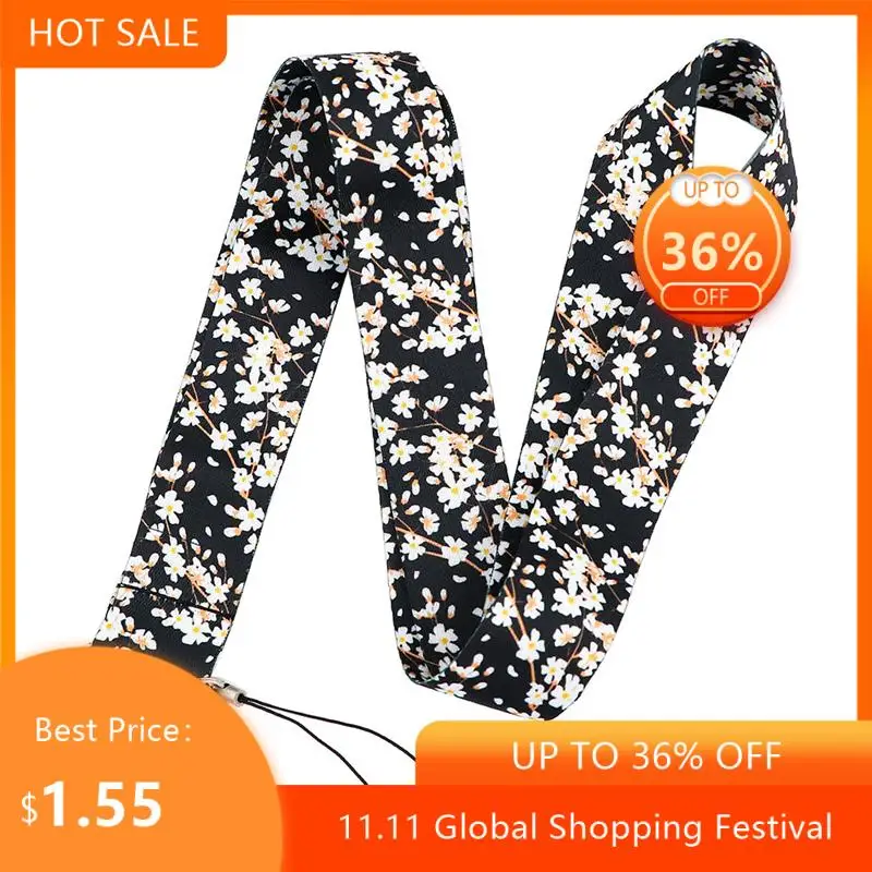 

Шнурок для ключей, крутой шейный ремешок розового цвета с цветами для телефона, для камеры, со свистком, ID бейджем, милые ленты для подарка