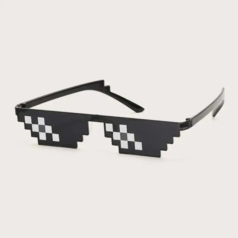

1PCS Cosplay Unisex Eyeglasses Shades Black men's sunglasses Funny Thug Gamer Vintage Sunglasses Trendy Funny Mosaic Glasses