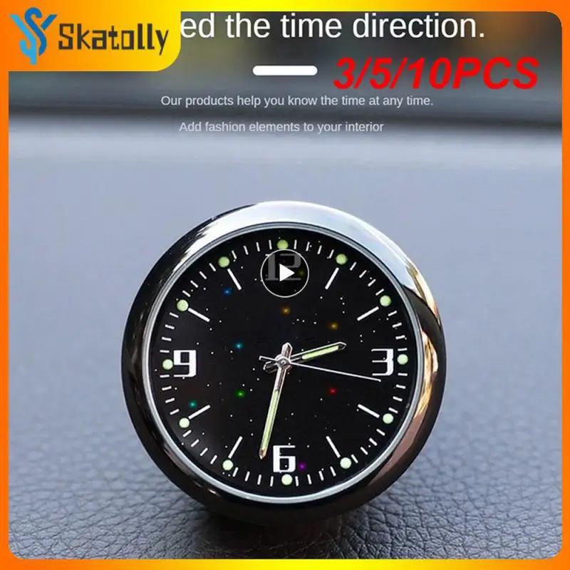 

3/5/10PCS Starry Sky Multifunctional Car Clock Universal Electronic Clock Portable Auto Car Clock Car Ornaments Alloy Practical
