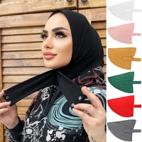 new islam women ready to wear snap fastener hijab muslim full cover head wraps scarf buttons turban caps turbante mujer