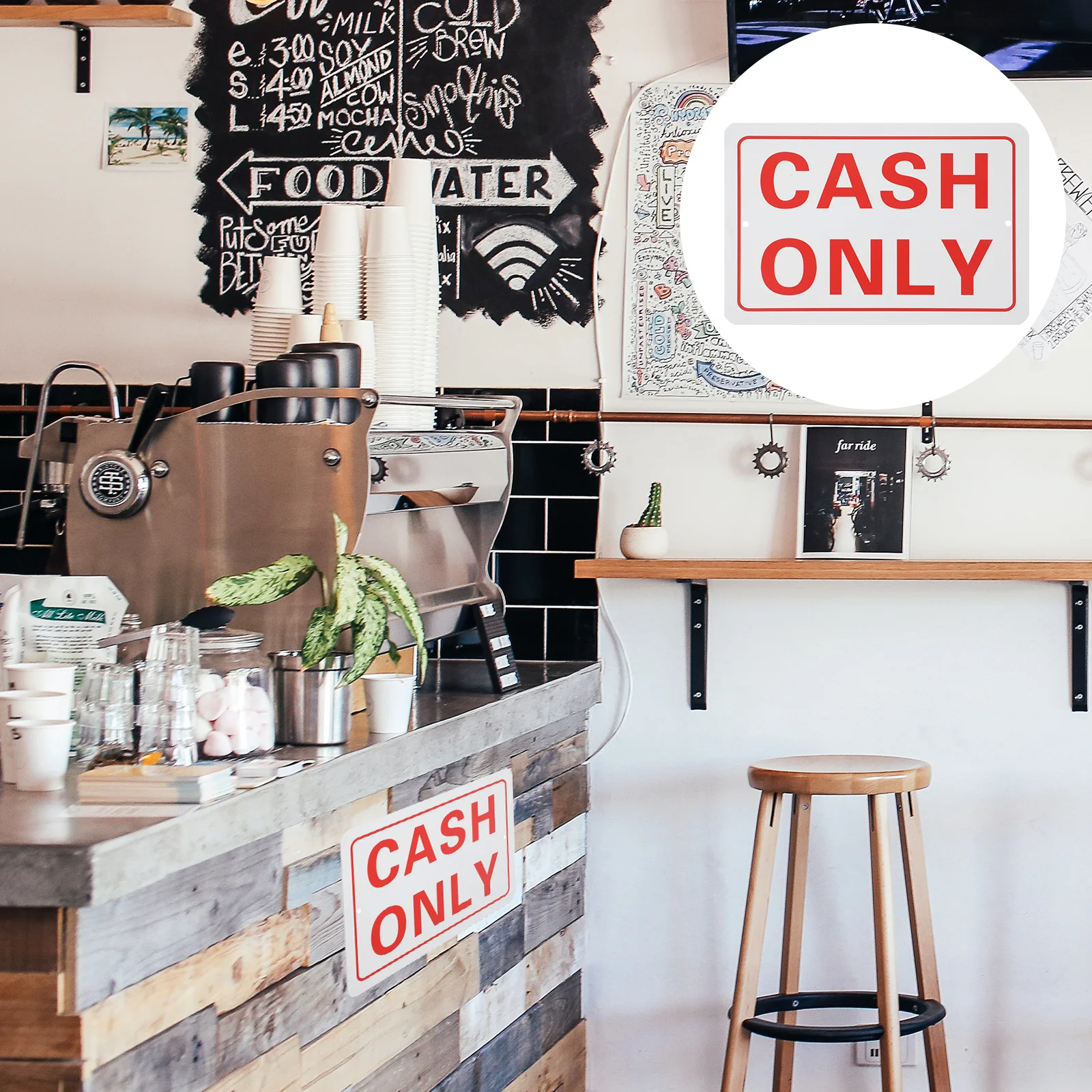 

Metal Signs Outdoor Cash No Credit Card Cashier Business Indicator Payment Office