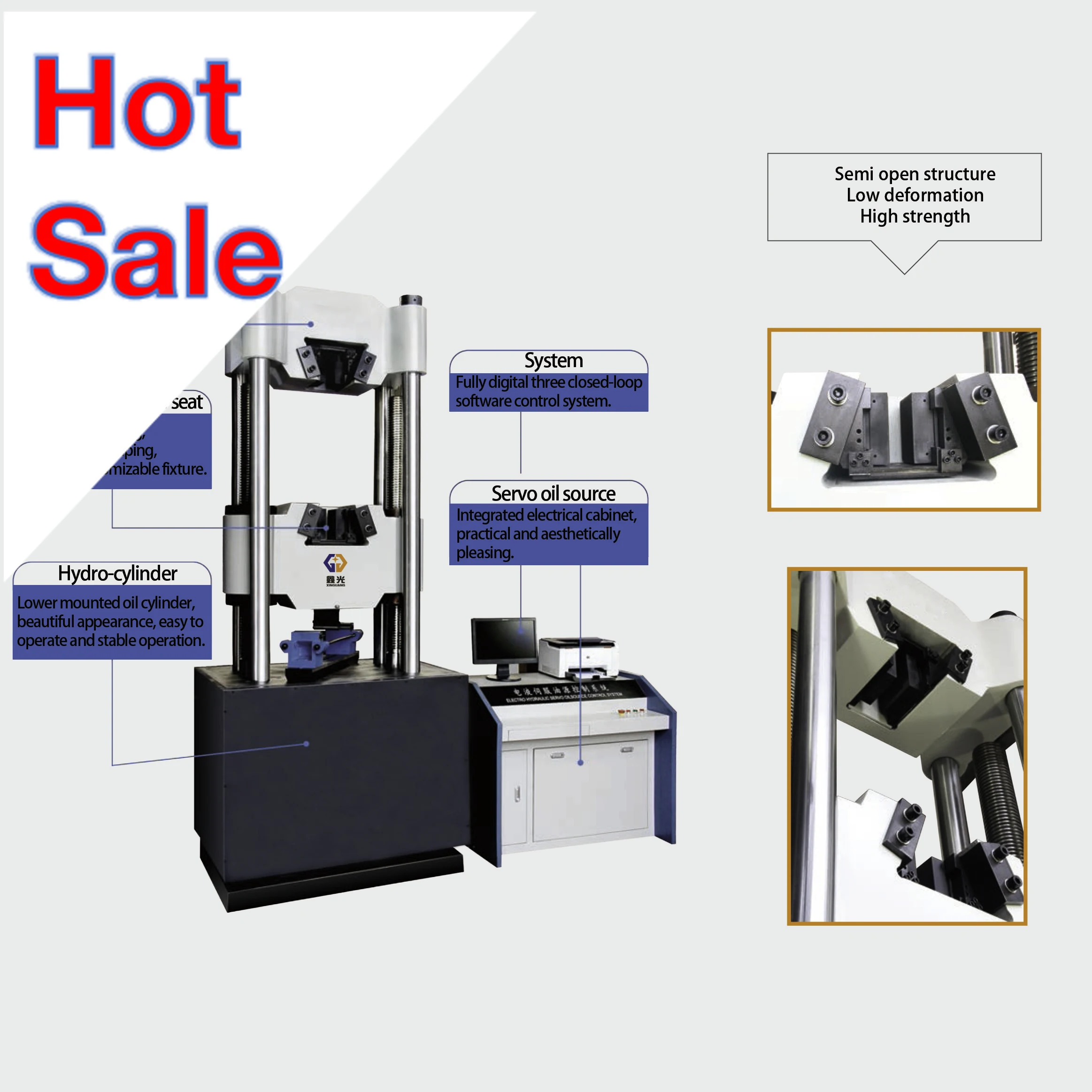 WAW-1000D гидравлический сервопривод utm 1000kn гидроиспытательная машина испытание на