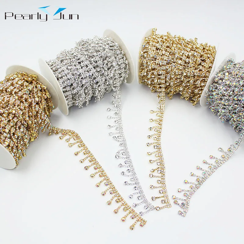 

1 yards2CM rhinestone tassel metal chain trim clothing accessories webbing suitable for skirts shoes hats DIY accessories ML004