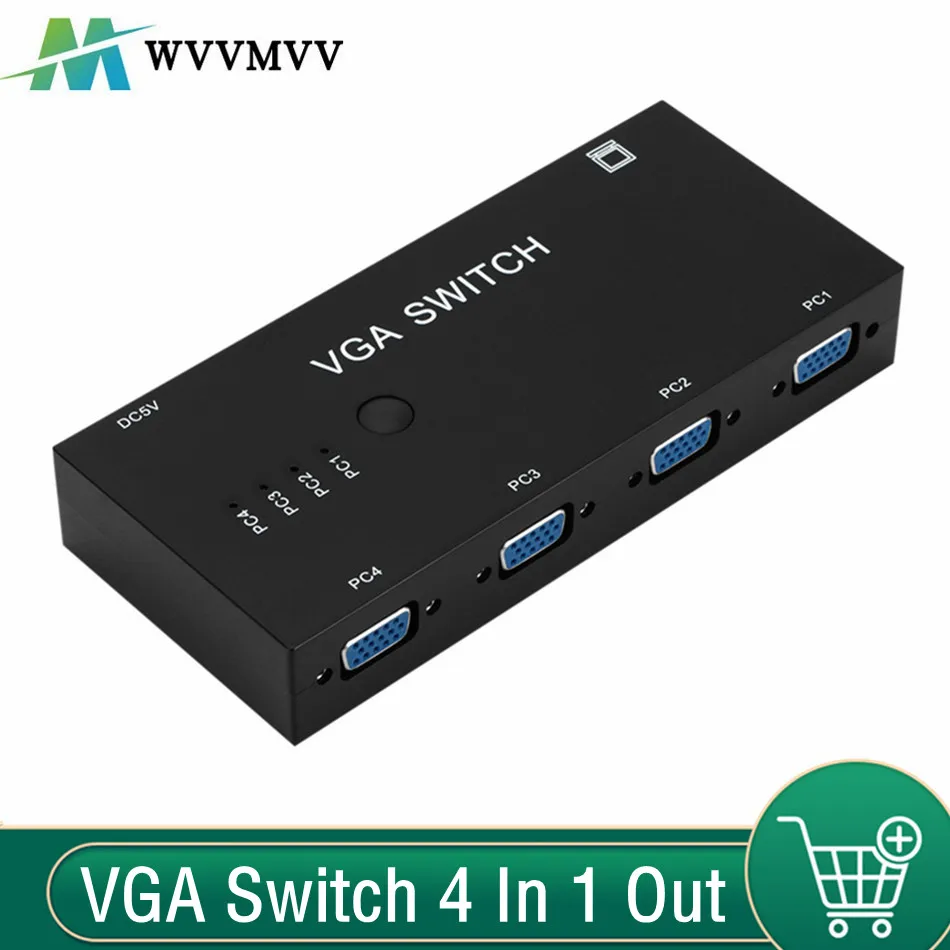 

VGA Switch 4 In 1 Out VGA Video Switcher Converter Box HD Signal Amplifier Booster Splitter Adapter For PC Monitor Projector