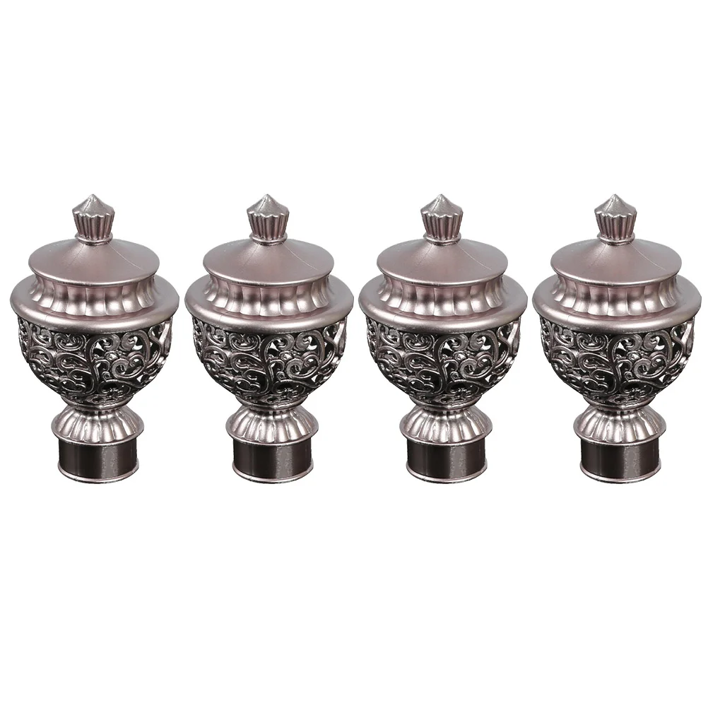 

Curtain Pole Rod End Rail Caps Decorative Head Finials Drapery Heads Ends Cap Accessories Knob Fittings Drape Roman Window