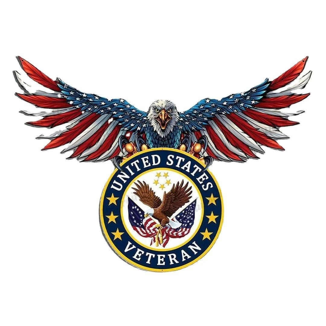 

Explosive metal wall art indoor living room veterans and Flag Eagle Metal decoration