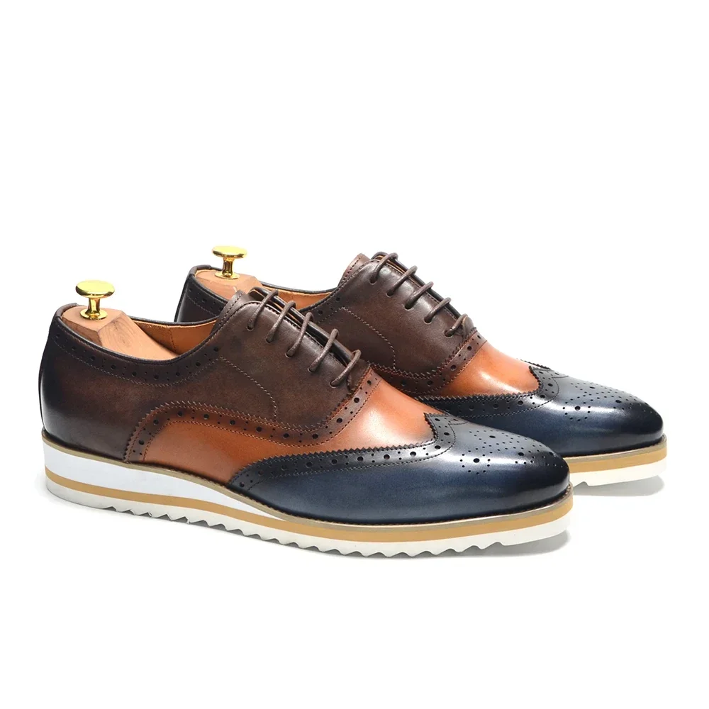 Мужские кроссовки из натуральной кожи повседневные модельные туфли три цвета