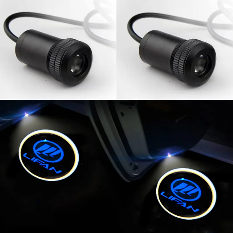 

2PCs Welcome Light Car Door Logo HD Projector Auto Accessories Courtesy Led Ghost Shadow Lamp For Lifan x60 Decorative