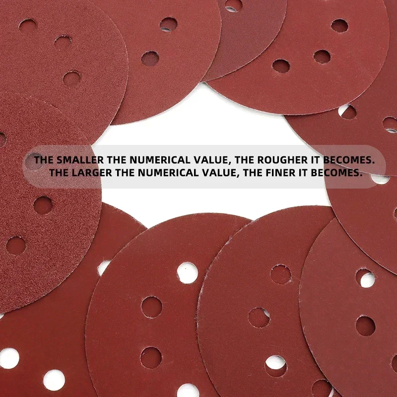 10 ~ 100 шт. шлифовальные диски клейкая наждачная бумага на липучке 5 дюймов 8