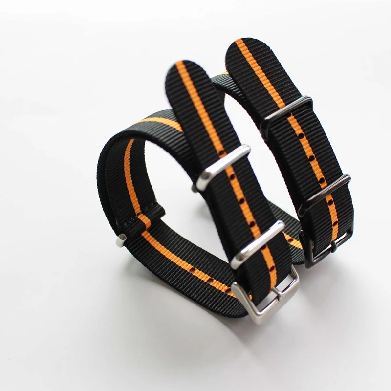 

18 20 22 24mm fashion Nato Watchband Nylon Strap Wristband black buckle Bracelet Silver Buckle Band for watch Reloj Mujer Belts