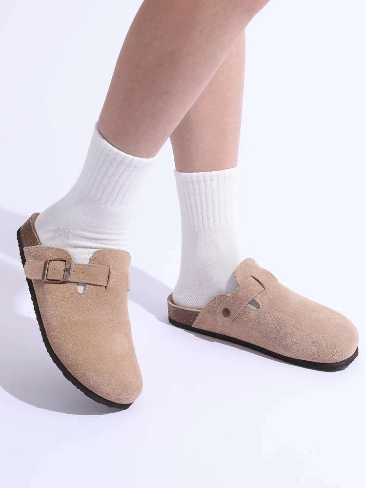 Women Men's Pillow Flat Comfort Mule Unisex Brown Cloth Thick Sole  Lightweight Slippers 2023 Female Slip On Slides Shoes 35-45 - AliExpress