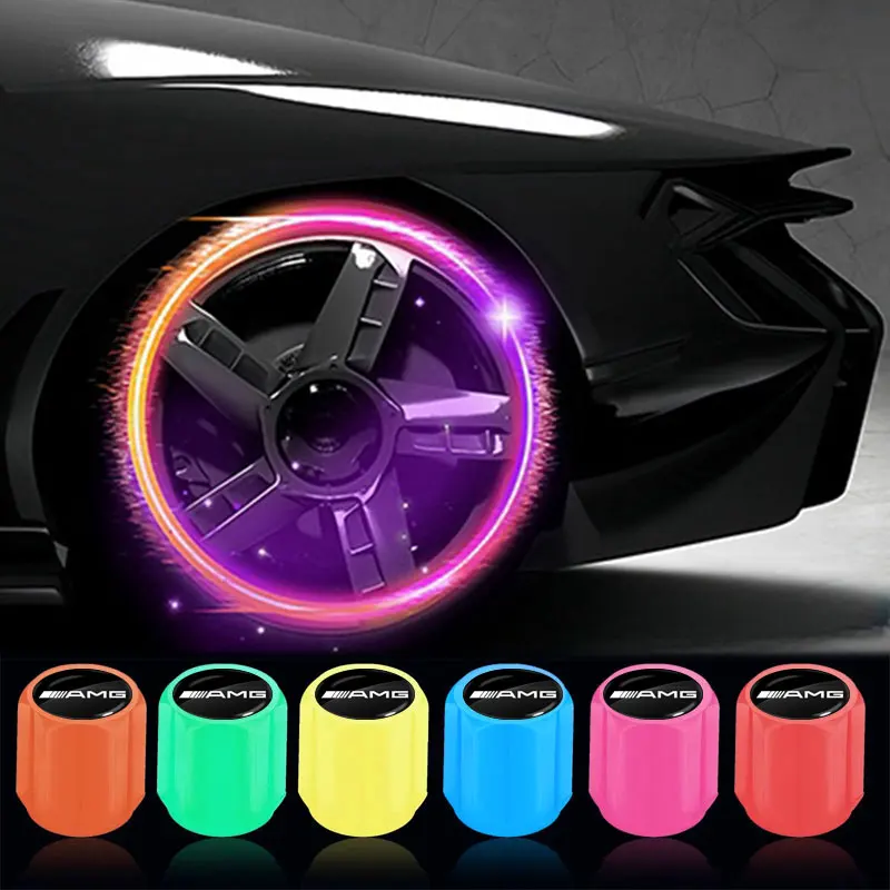 4 шт. светящаяся крышка автомобильного клапана пылезащитная автоаксессуары для