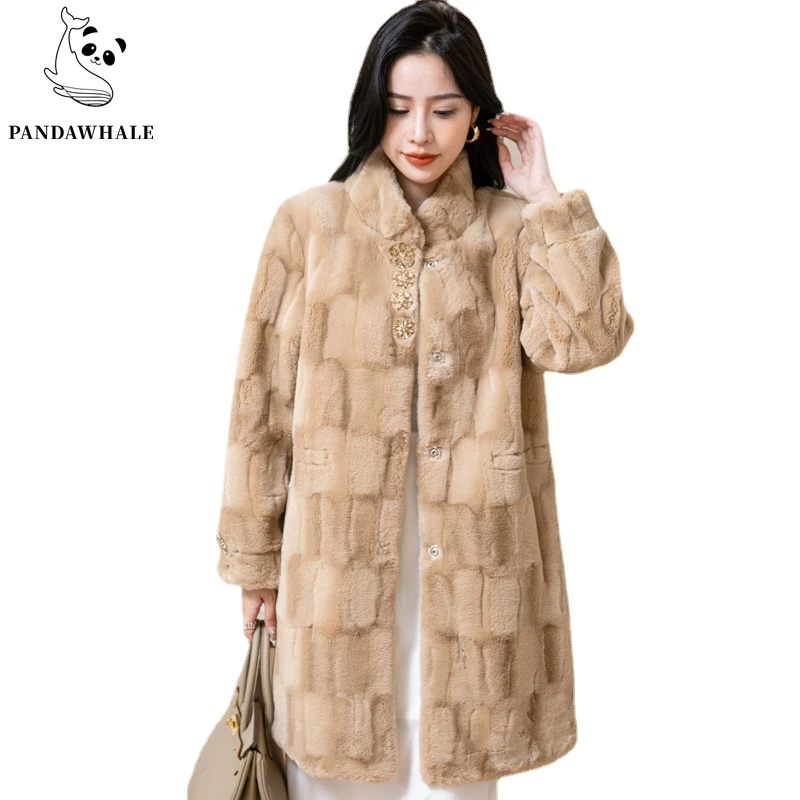 Winter Jacket Women 2022 New High Quality Loose Long Faux Fur Coat Office Lady Thick Double Faced Fur Parkas Famale Clothing