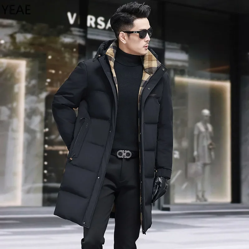 Мужской зимний пуховик со съемной шапкой дизайнерская одежда мужские куртки с