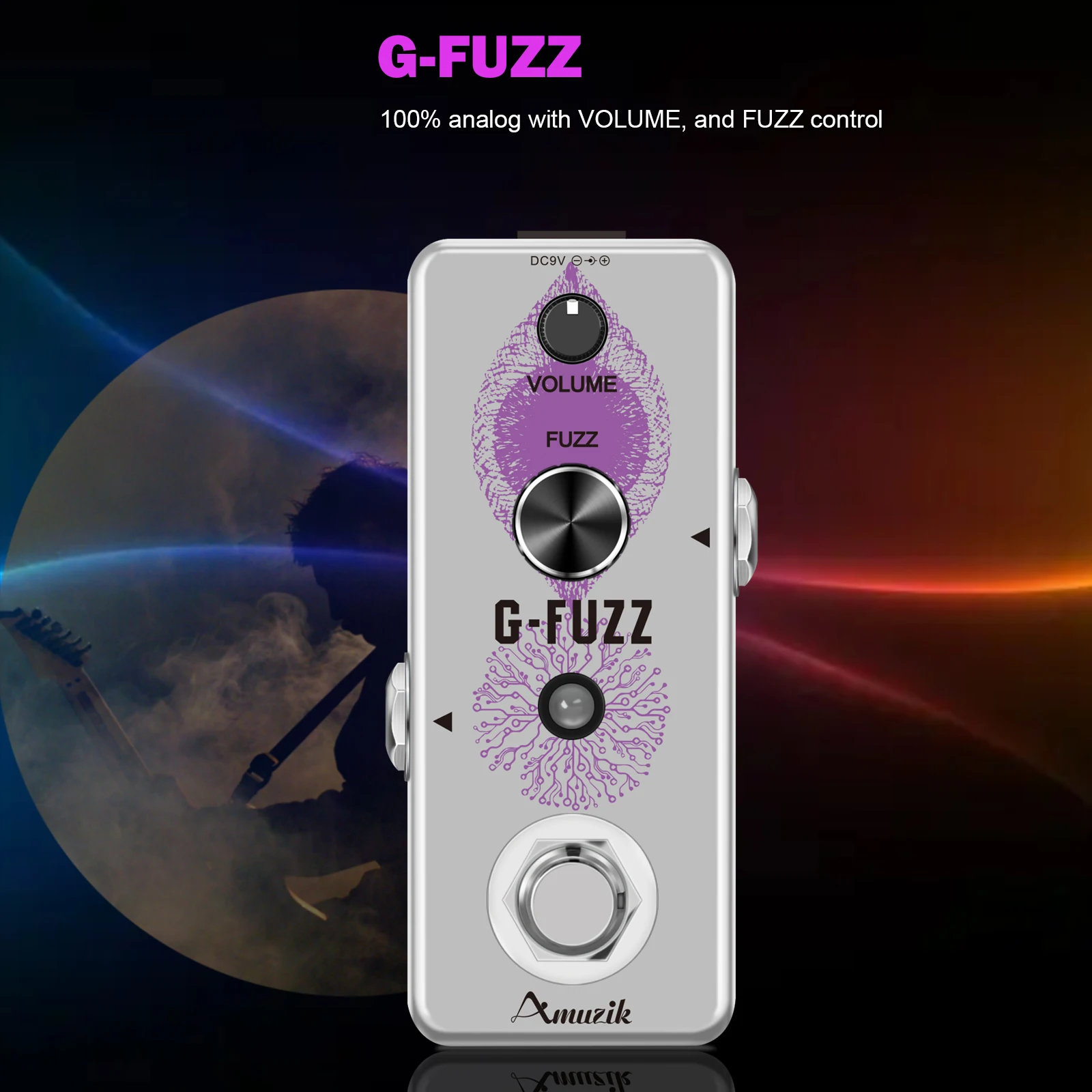 Педаль эффектов Amuzik G-Fuzz Analog Fuzz классические педали для гитары мини-размер True Bypass