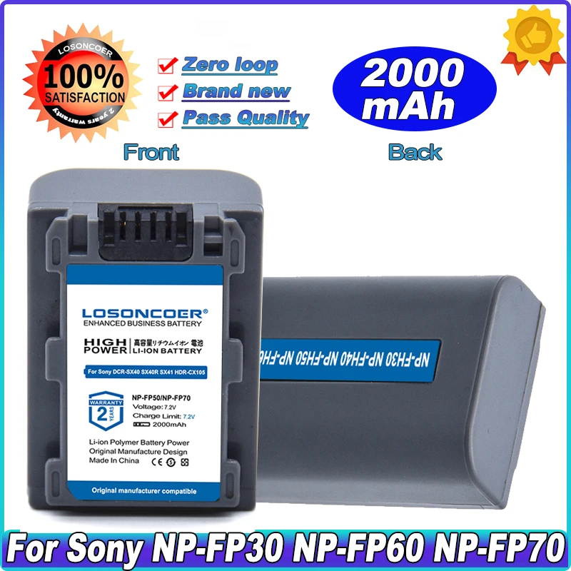 Новый аккумулятор NP-FP50 NP-FP30 NP-FP50 NP-FP51 NP-FP60 NP-FP70 NP-FP71 NP-FP90 NP-FP91 для SONY SR10E SR11E SR12E SR42E SR45E SR46E