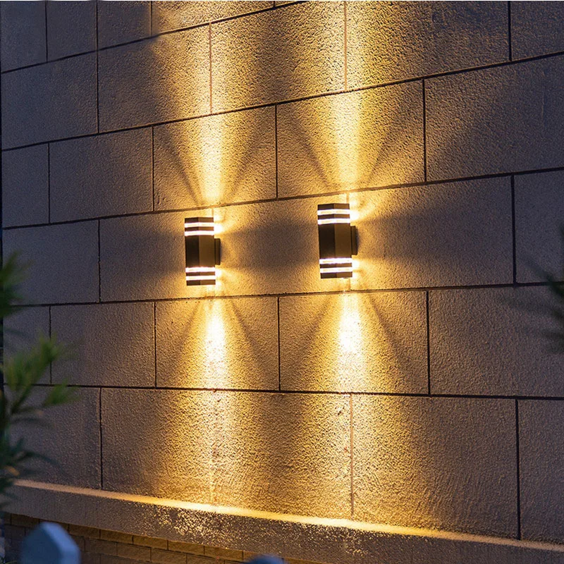 

Outdoor Gate Post Lamp Corridor Balcony Double Head Up and Down Luminous Courtyard Villa Hotel Exterior Wall Corridor Wall Lamp