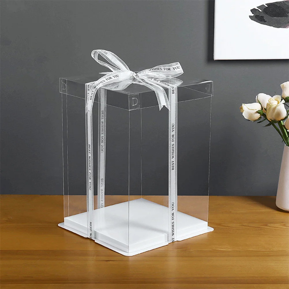 

Cake Boxes Box Clear Transparent Packaging Carrier Cupcake Containers Bakery Gift Acrylic Dessert Tall Storage Display Holder